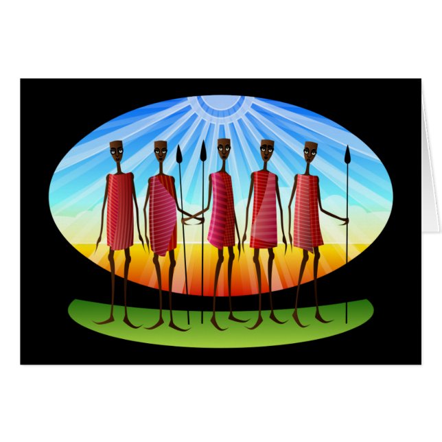 Maasai Men with Spears (Front Horizontal)