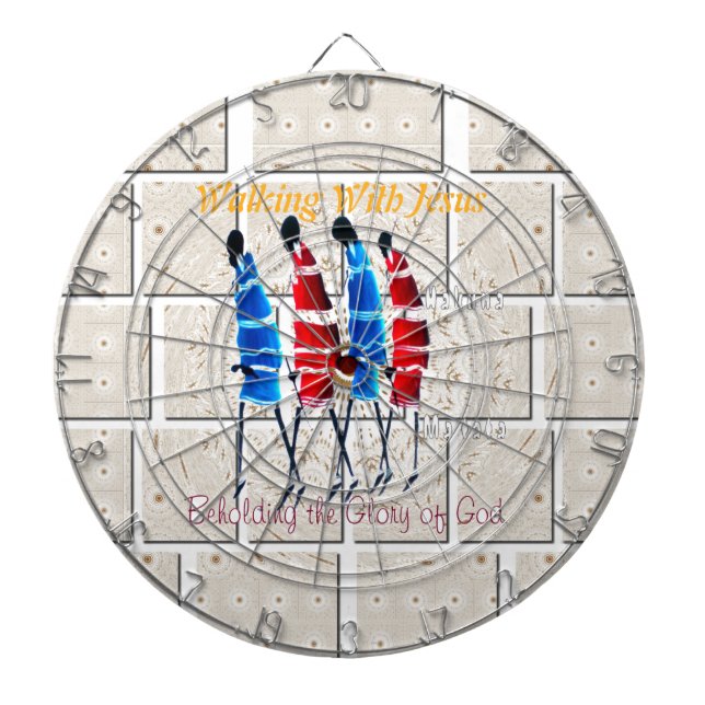 Maasai Morans Christian Art Print Dartboard (Front)