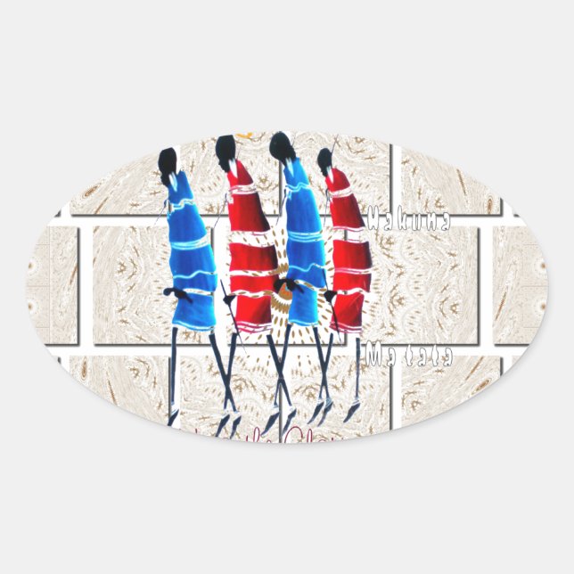 Maasai Morans Christian Art Print Oval Sticker (Front)