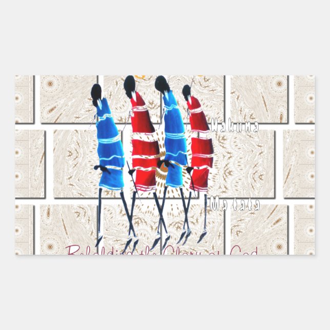 Maasai Morans Christian Art Print Rectangular Sticker (Front)