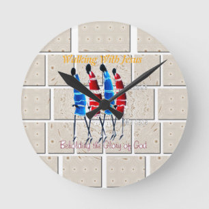 Maasai Morans Christian Art Print Round Clock