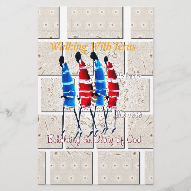 Maasai Morans Christian Art Print Stationery (Front)