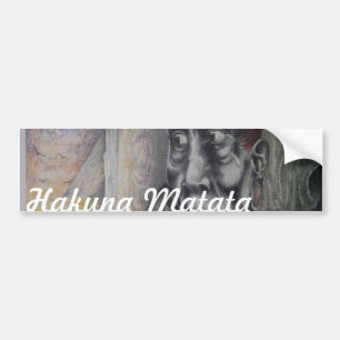 Maasai Mother & Child with Lion Art Print/Graphic Bumper Sticker
