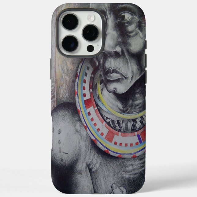 Maasai Mother & Child with Lion Art Print/Graphic Case-Mate iPhone Case (Back)