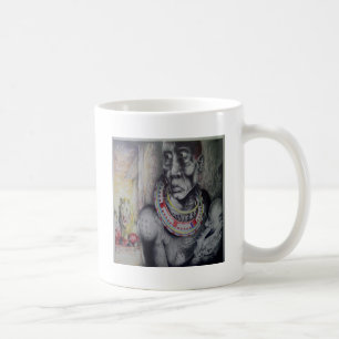 Maasai Mother & Child with Lion Art Print/Graphic Coffee Mug