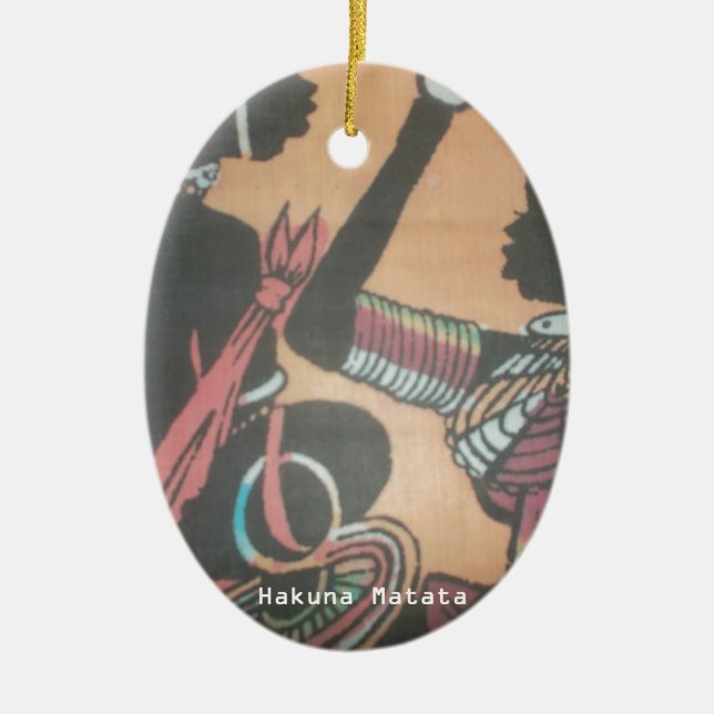 Maasai Tradition and Culture Pattern Art Design Ceramic Tree Decoration (Front)