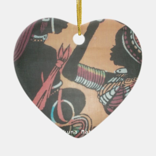 Maasai Tradition and Culture Pattern Art Design Ceramic Tree Decoration (Front)