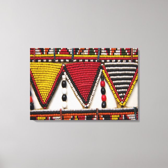 Maasai Tribal Beadwork Canvas Print (Front)