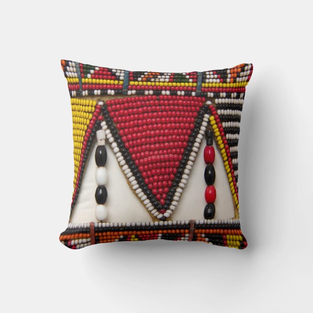 Maasai Tribal Beadwork Cushion (Front)
