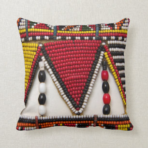 Maasai Tribal Beadwork Cushion