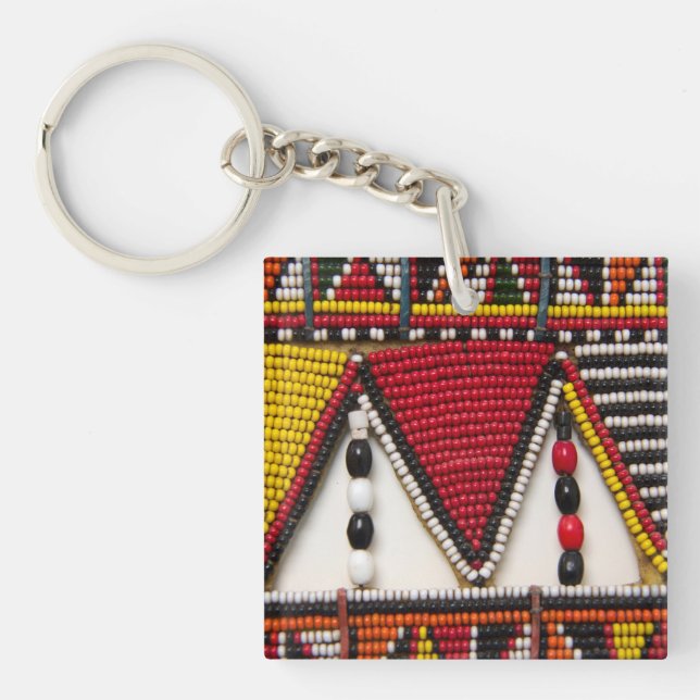 Maasai Tribal Beadwork Key Ring (Front)