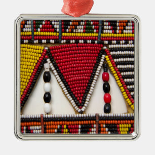 Maasai Tribal Beadwork Metal Tree Decoration