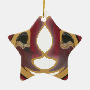 Maasai Tribal Whirl Art Print Ceramic Tree Decoration