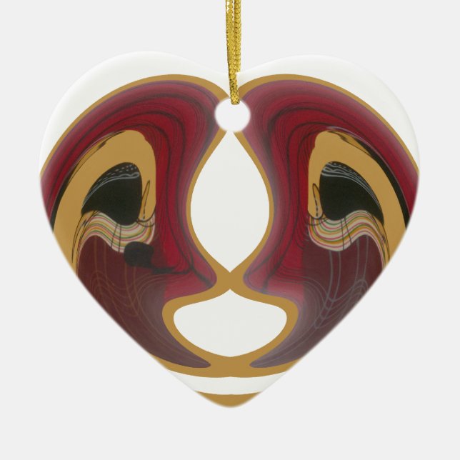 Maasai Tribal Whirl Art Print Ceramic Tree Decoration (Front)