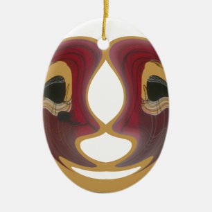 Maasai Tribal Whirl Art Print Ceramic Tree Decoration