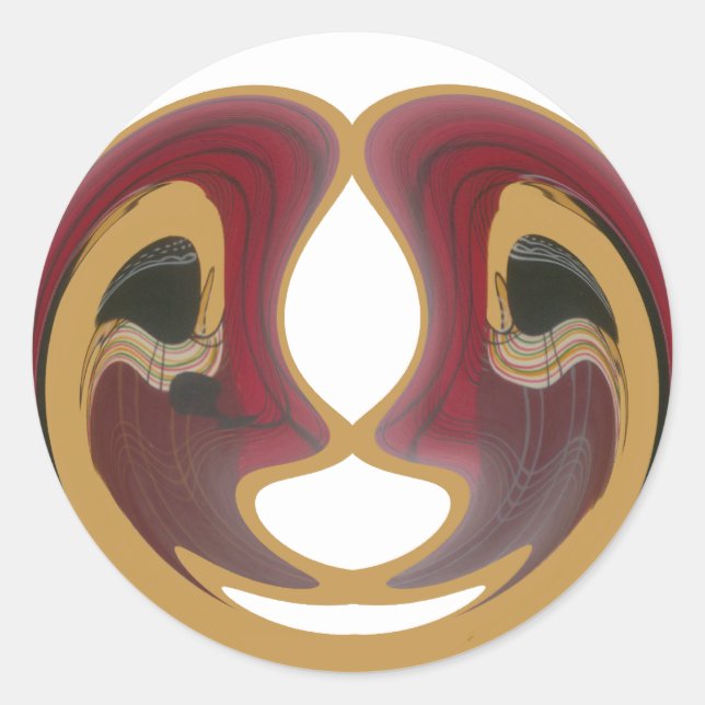 Maasai Tribal Whirl Art Print Classic Round Sticker (Front)