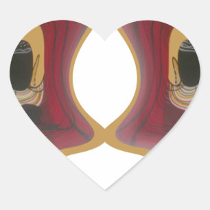 Maasai Tribal Whirl Art Print Heart Sticker