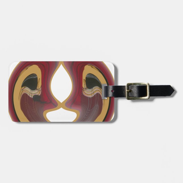Maasai Tribal Whirl Art Print Luggage Tag (Front Horizontal)