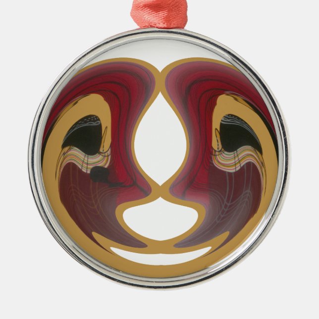 Maasai Tribal Whirl Art Print Metal Tree Decoration (Front)