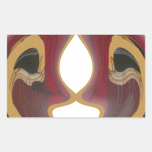 Maasai Tribal Whirl Art Print Rectangular Sticker