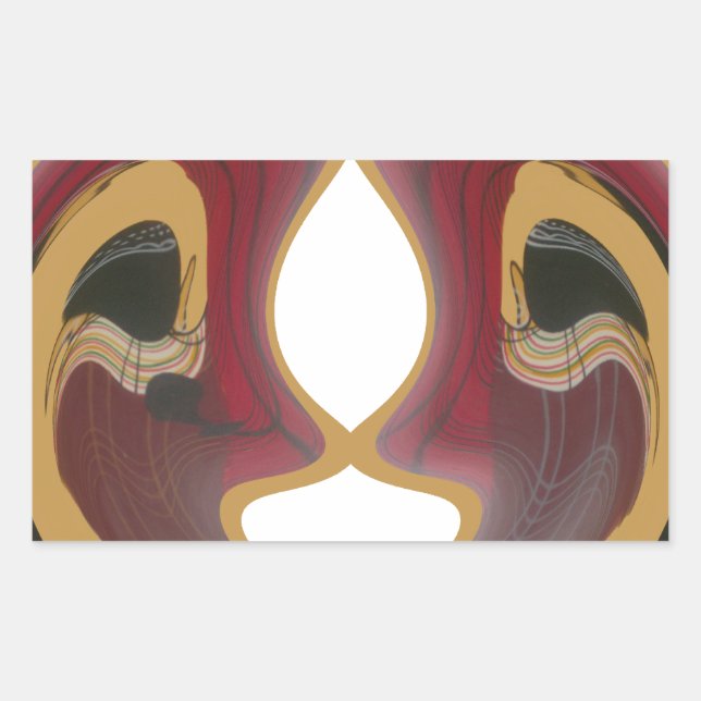 Maasai Tribal Whirl Art Print Rectangular Sticker (Front)