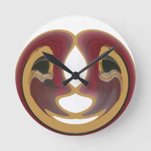Maasai Tribal Whirl Art Print Round Clock