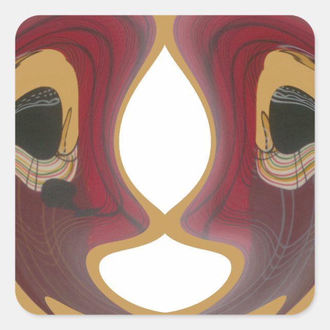 Maasai Tribal Whirl Art Print Square Sticker (Front)