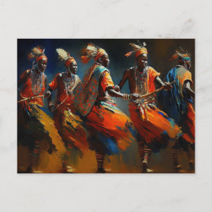 Maasai Warrior Dance Africa Postcard