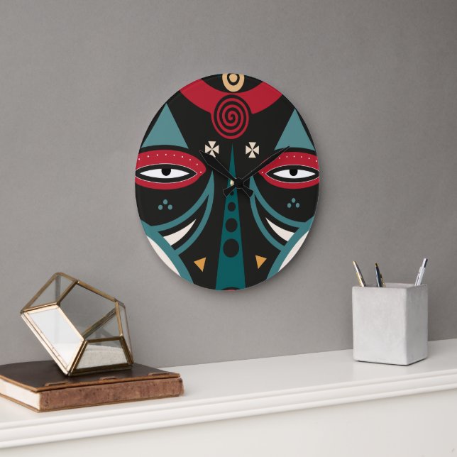 Maasai Warrior Large Clock (Office)