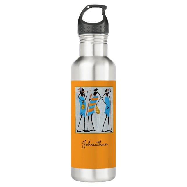 Maasai Warriors, Kenya, African Art  710 Ml Water Bottle (Front)