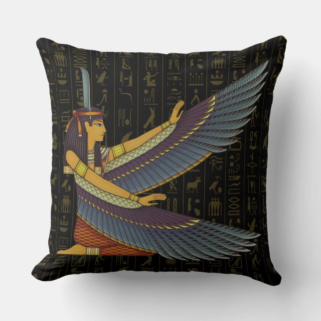 Maat Goddess Throw Pillow (Front)