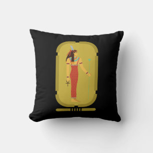 Maat On Gold Cartouche Throw Pillow