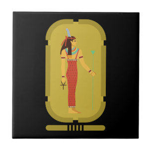 Maat On Gold Cartouche  Tile