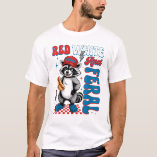 Mab Patriotic Hotdog & Racoon Lovers 4th Of July T-Shirt