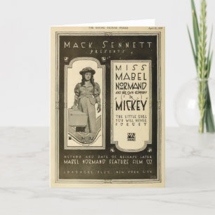 Mabel Normand 1917 Exhibitor Ad silent film Card