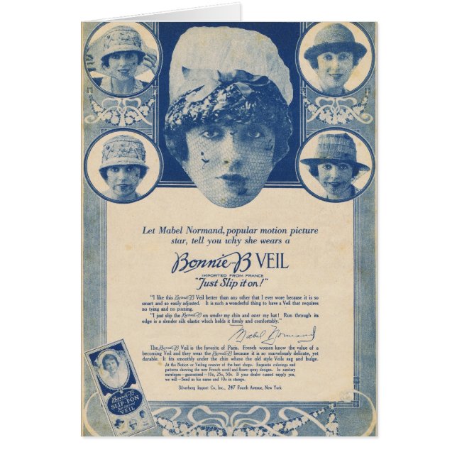 Mabel Normand 1918 Veil  Advertisement (Front)