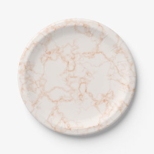 Mable paper plate peach white