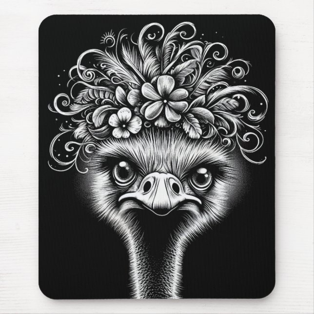 Mable The Ostrich Mouse Mat (Front)