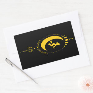 Mabon Blessings, witch, moon, wheat Rectangular Sticker