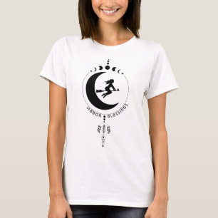 Mabon Blessings, witch, moon, wheat T-Shirt
