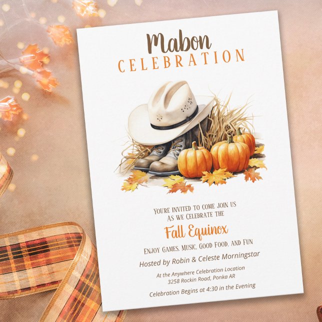 Mabon Harvest Fall Equinox Boots & Pumpkins Invitation (Creator Uploaded)
