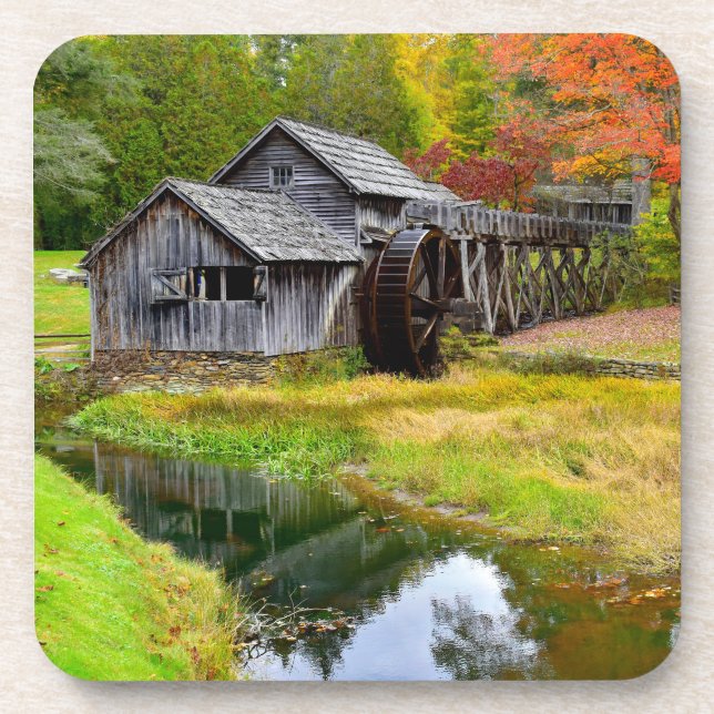 Mabry Mill in Autumn Coaster (Front)