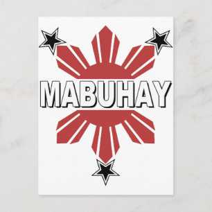 Mabuhay Filipino Sun and Star Postcard
