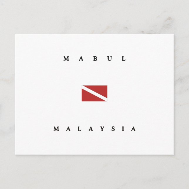 Mabul Malaysia Scuba Dive Flag Postcard (Front)