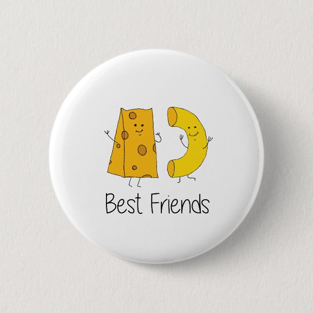 Mac and Cheese Best Friends Art Friendship Art Bes 6 Cm Round Badge (Front)