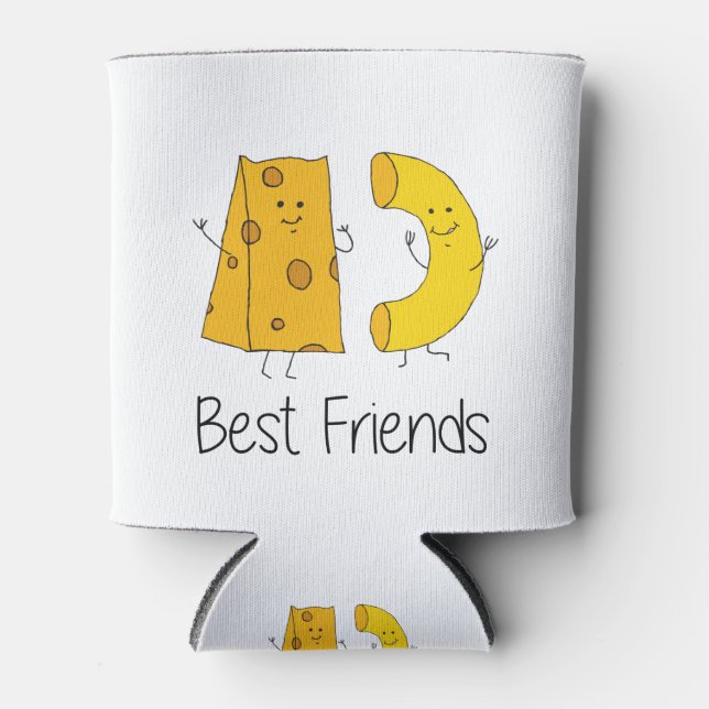 Mac and Cheese Best Friends Art Friendship Art Bes Can Cooler (Front)