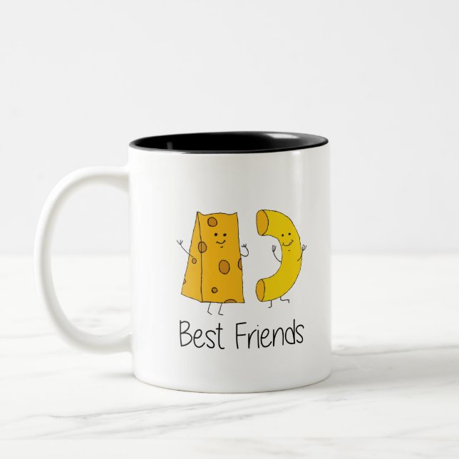 Mac and Cheese Best Friends Art Friendship Art Bes Two-Tone Coffee Mug (Left)