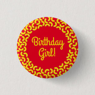 Mac and Cheese Birthday Party Macaroni 3 Cm Round Badge