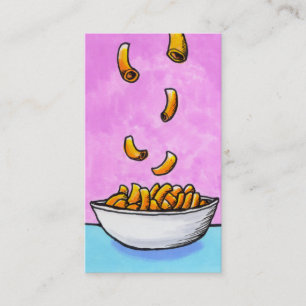 Mac and cheese fun colourful original tiny art business card