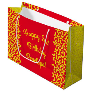 Mac and Cheese Kid 1st Birthday Party Macaroni Large Gift Bag